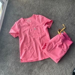 Neon pink figs scrubs